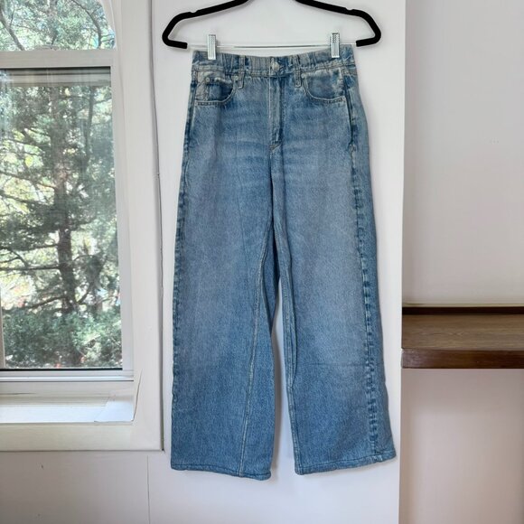 Rag & Bone Miramar Cotton Sweatpant Jeans Wide Leg Pant Light Blue Small - Picture 5 of 11